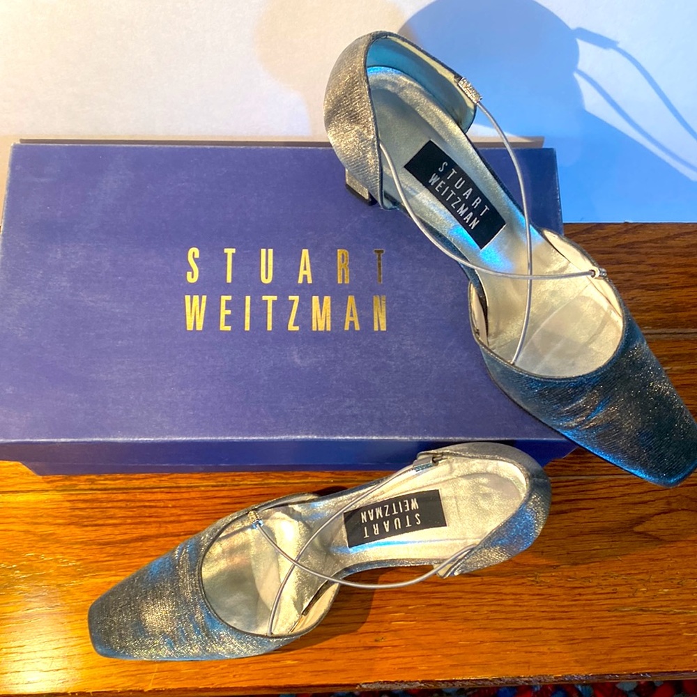 Stuart Weitzman Rondex Pewter Matte Lame - Picture 3 of 10